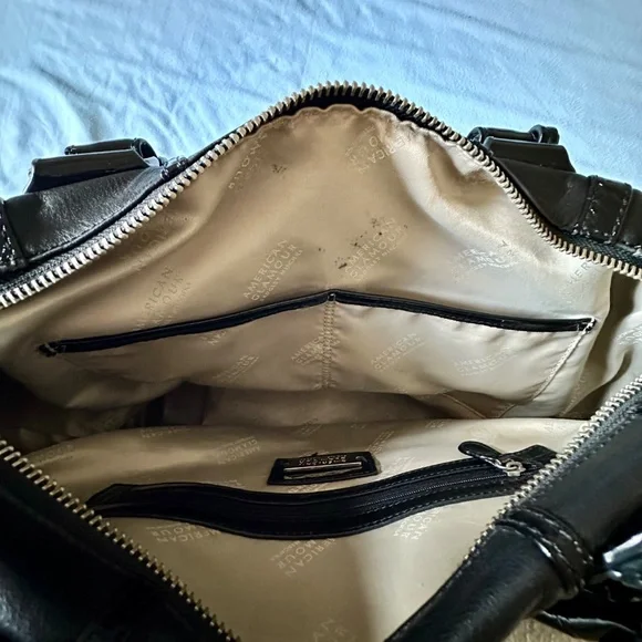 Badgley Mischka | American Glamour | Black Leather + Metal Shoulder Bag - Picture 7 of 8